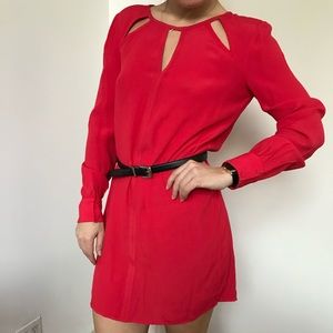 Red long sleeve BCBG dress